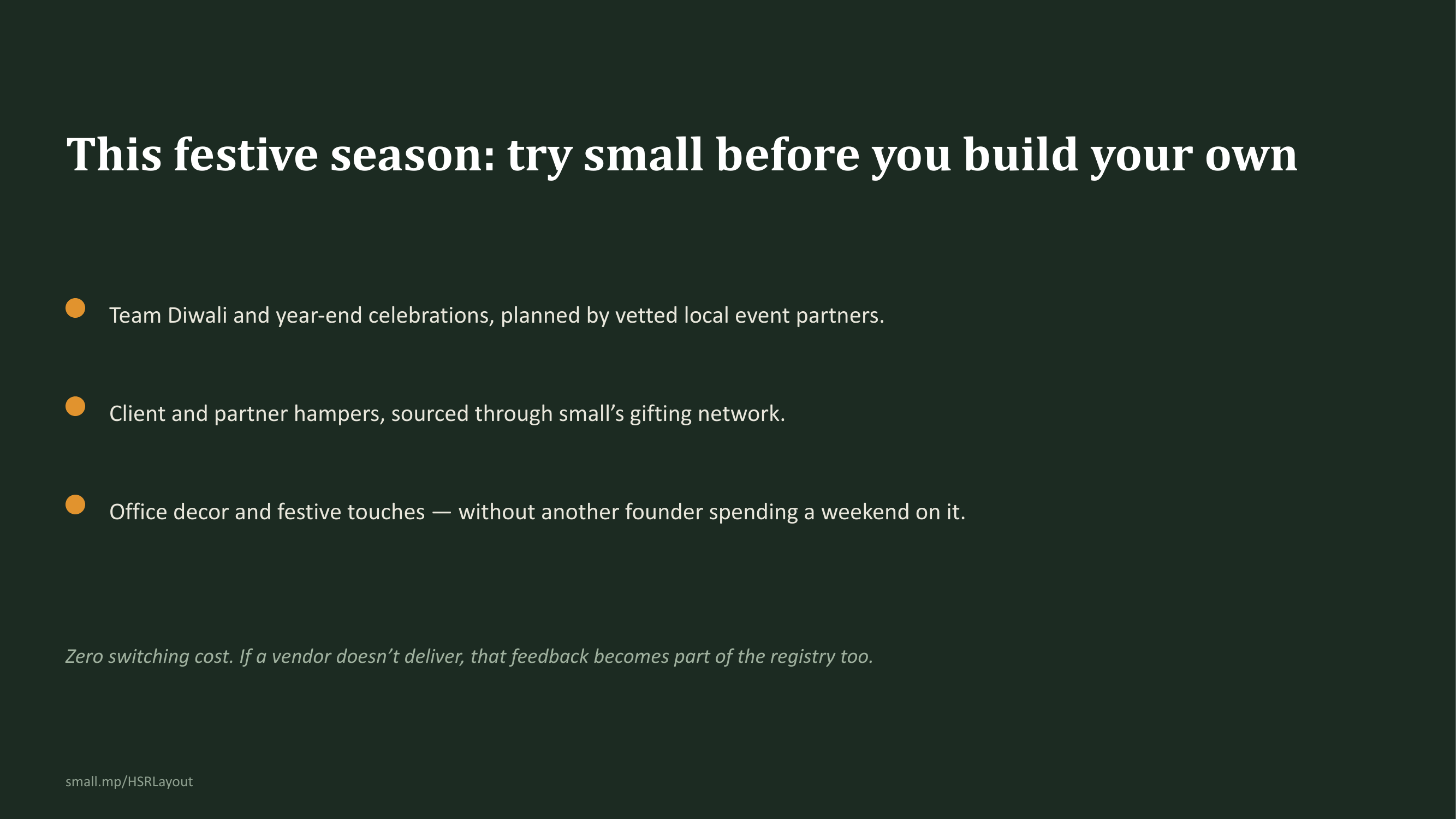 This festive season: try small before you build your own