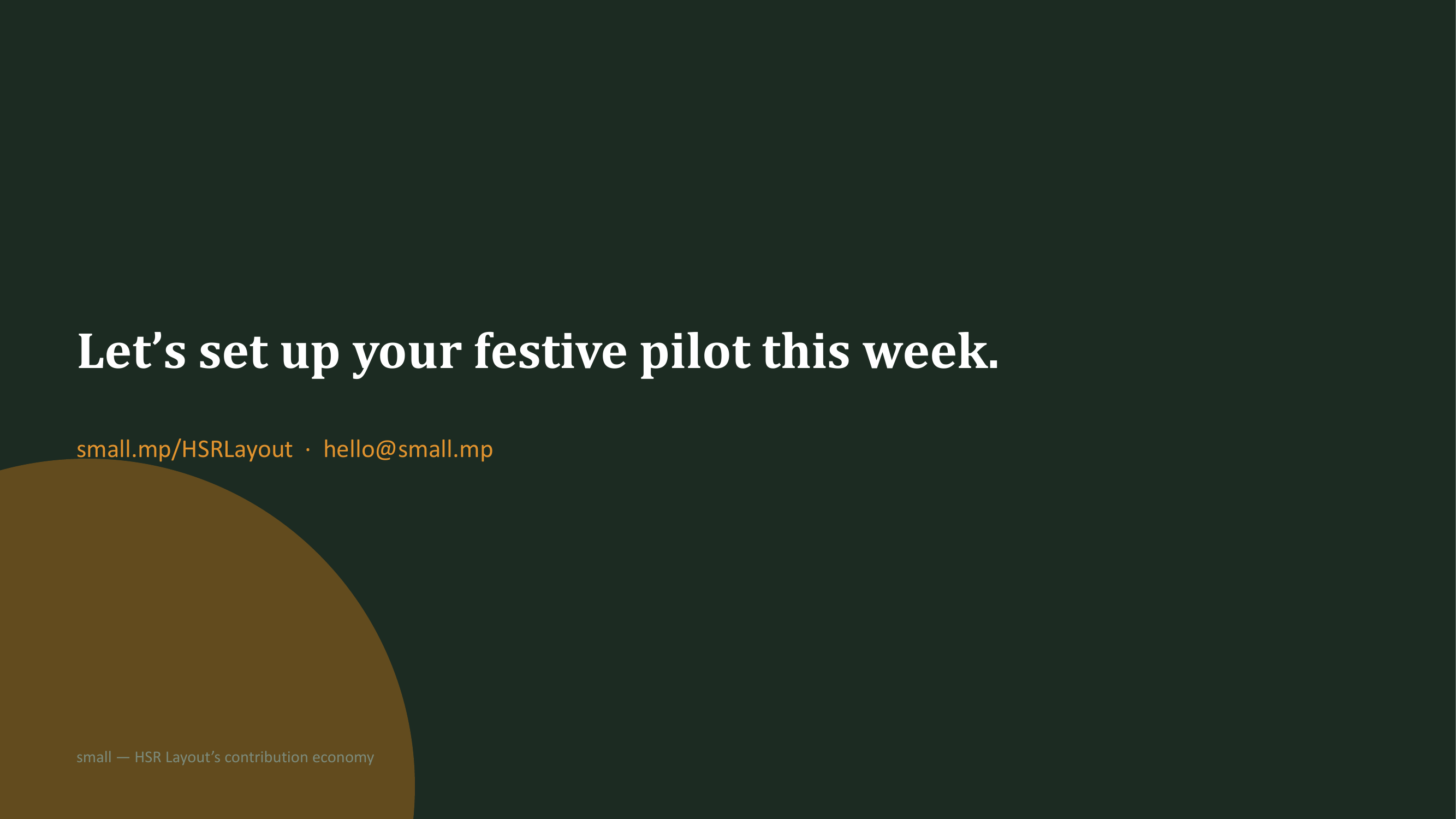 Let’s set up your festive pilot this week
